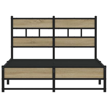 Метална рамка за легло, без матрак, дъб сонома, 120x190 см