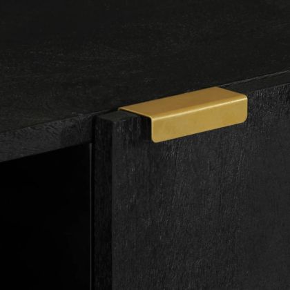 Сайдборд, черен, 90x33x75 см, инженерно дърво