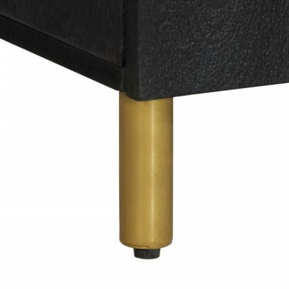 Сайдборд, черен, 90x33x75 см, инженерно дърво