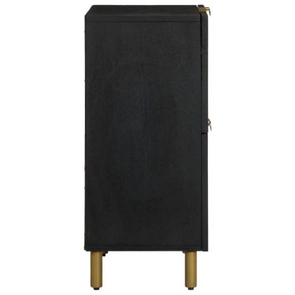 Сайдборд, черен, 60x33x75 см, инженерно дърво