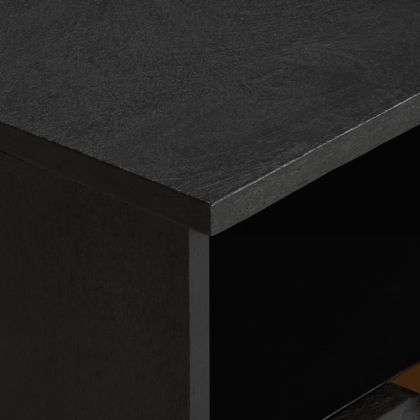 Нощно шкафче, черно, 40x33x46 см, инженерно дърво