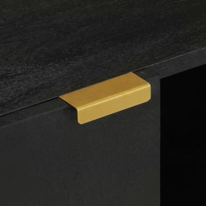 ТВ шкаф, черен, 105x33x46 см, инженерно дърво