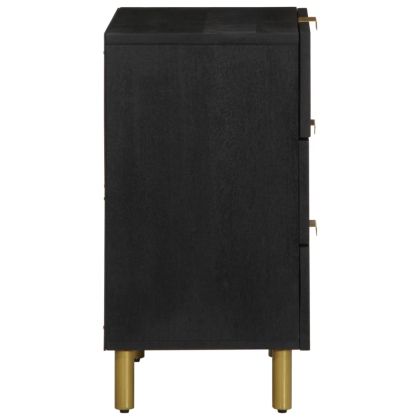 Нощно шкафче, черно, 50x33x62 см, инженерно дърво