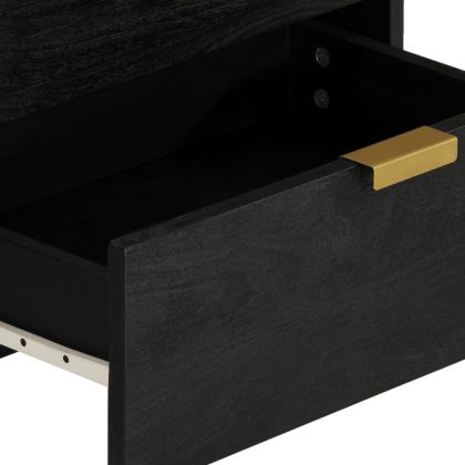 Нощно шкафче, черно, 50x33x62 см, инженерно дърво