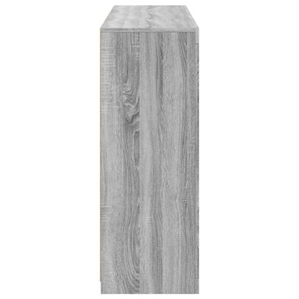 Сайдборди с LED осветление, 3 бр, сив сонома, инженерно дърво