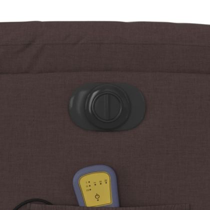 Електрически изправящ масажен реклайнер стол тъмнокафяв текстил