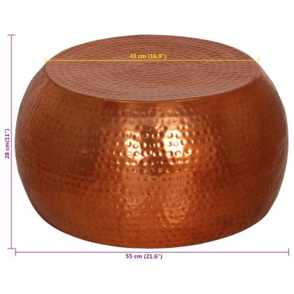 Маса за кафе, месинг, Ø55x28 см, алуминий