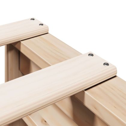 Легло с етажерка за книги, без матрак, 135x190 см, бор масив