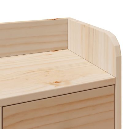 Легло с етажерка за книги, без матрак, 135x190 см, бор масив