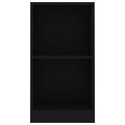 Етажерка за книги, черна, 40x24x75 см, инженерно дърво