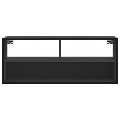 ТB шкаф, черен, 100x31x39,5 см, инженерно дърво и метал