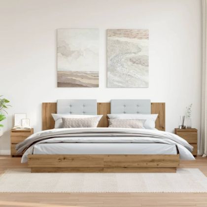 Нощни шкафчета, 2 бр, дъб артизан, 30x30x40 см, инженерно дърво