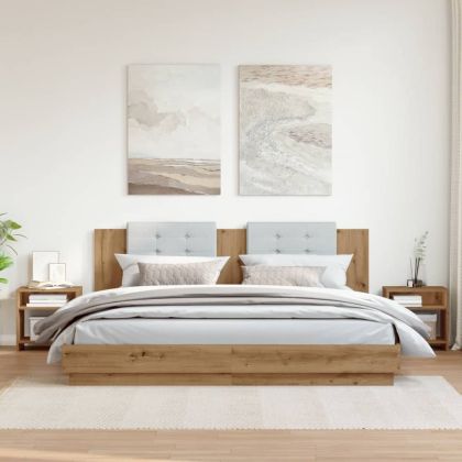 Нощни шкафчета, 2 бр, дъб артизан, 40x30x40 см, инженерно дърво