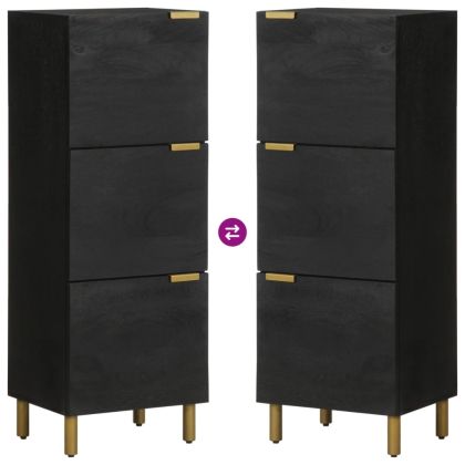 Висок шкаф, черен, 40x33x110 см, инженерно дърво