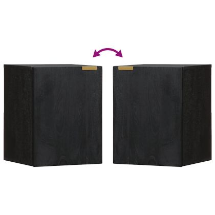 Стенен шкаф за баня, черен, 38x33x48 см инженерно дърво