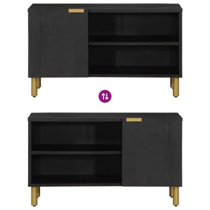 ТВ шкаф, черен, 80x33x46 см, инженерно дърво