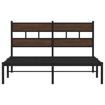 Рамка за легло, без матрак, с табла, кафяв дъб, 140x200 см