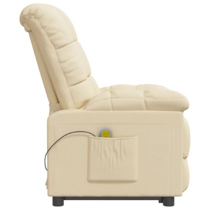 Масажен стол, кремав, текстил