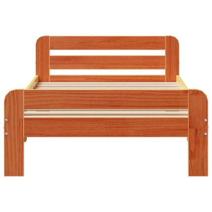 Рамка за легло без матрак, восъчнокафяв, 75x190 см, бор масив