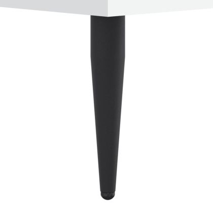 Рамка за легло, бял гланц, 100x200 см, инженерно дърво