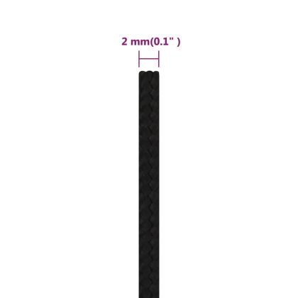 Работно въже черно 2 мм 250 м полиестер