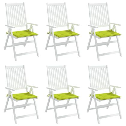 Възглавници за столове 6 бр яркозелени 40x40x4 см Оксфорд плат