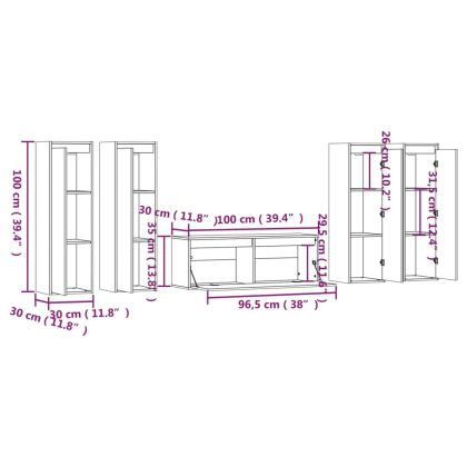 ТВ шкафове, 5 бр, бор масив
