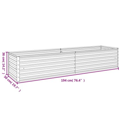 Повдигната градинска леха 194x50x36 см, кортенова стомана
