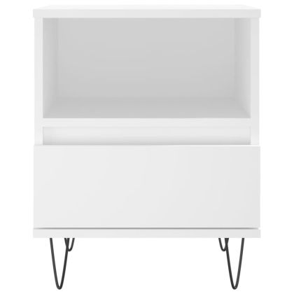 Нощно шкафче, бяло, 40x35x50 см, инженерно дърво