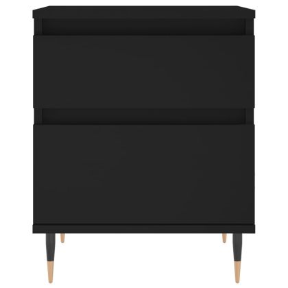 Нощни шкафчета, 2 бр, черни, 40x35x50 см, инженерно дърво