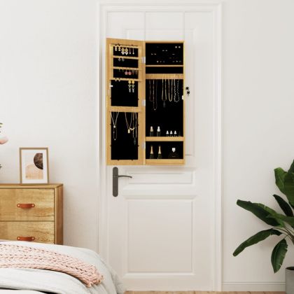 Огледален шкаф за бижута, стенен монтаж, 30x8,5x90 см