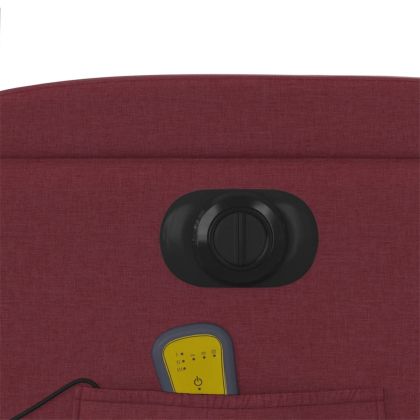 Електрически масажен наклоняем стол, виненочервен, текстил