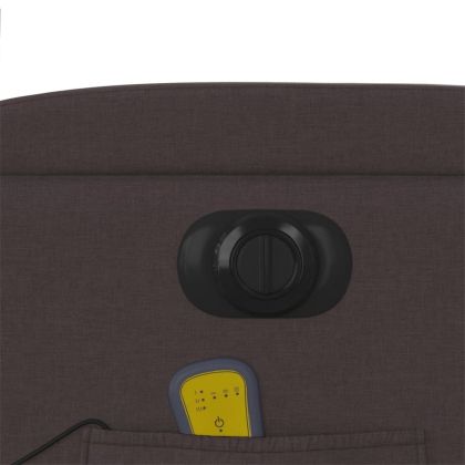 Електрически масажен наклоняем стол, тъмнокафяв, текстил