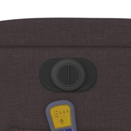 Електрически масажен наклоняем стол, тъмнокафяв, текстил