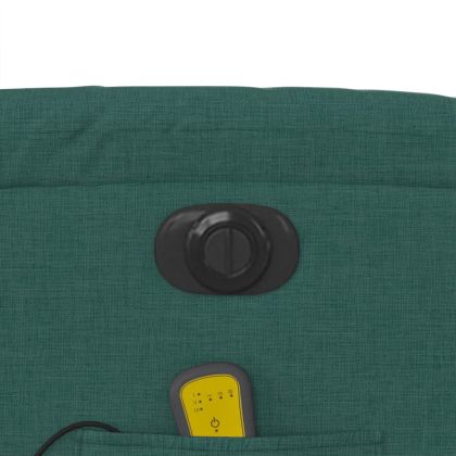Електрически масажен наклоняем стол, тъмнозелен, текстил