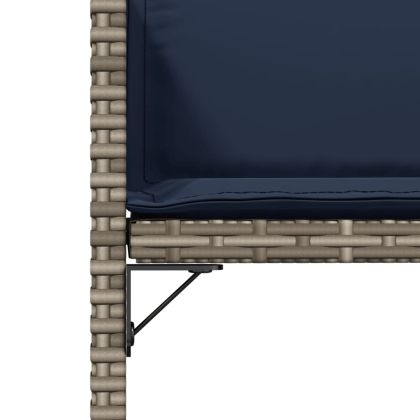 Градински столове с възглавници, 4 бр, сиви, полиратан