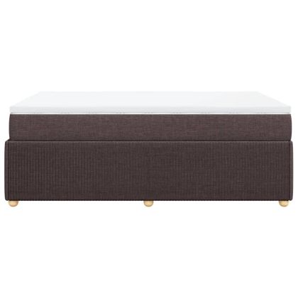 Боксспринг легло с матрак, тъмнокафяво, 120x190 см, плат