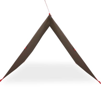 Брезент за къмпинг, кафяв, 451x420 см, водоустойчив