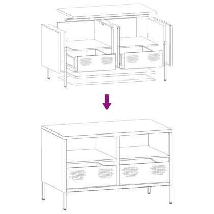 ТВ шкаф, бял, 68x39x43,5 см, студеновалцувана стомана