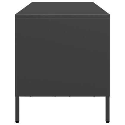 ТВ шкаф, черен, 68x39x43,5 см, студеновалцувана стомана