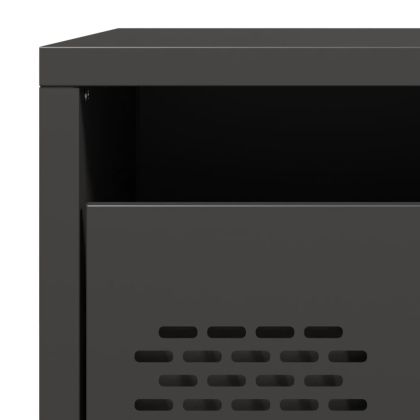 Нощни шкафчета, 2 бр, черни, 35x39x43,5 см, стомана