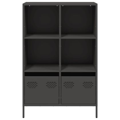 Висок шкаф, черен, 68x39x103,5 см, стомана