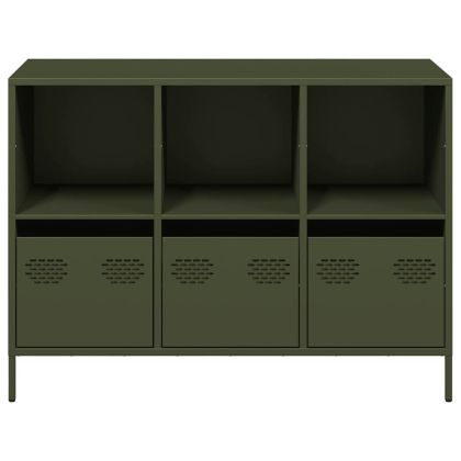 Бюфет, маслиненозелен 101,5x39x73,5 см студеновалцувана стомана