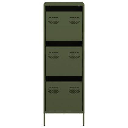Висок шкаф, маслиненозелен, 39x35x103,5 см, стомана