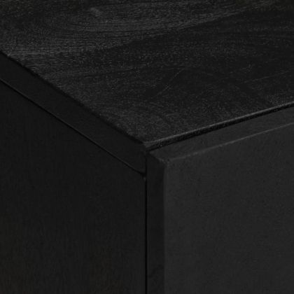 Комплект мебели за баня от 2 части, черен, инженерно дърво