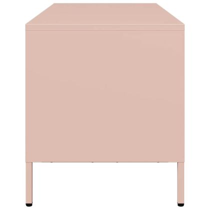 ТВ шкаф, розов, 101,5x39x43,5 см, студеновалцувана стомана