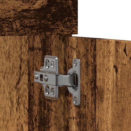 Шкаф за мивка за баня старо дърво 90x38,5x46 см инженерно дърво