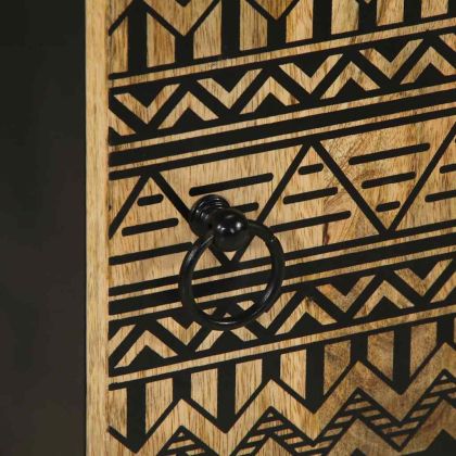 Шкаф за баня, 38x33,5x160 см, масивно мангово дърво