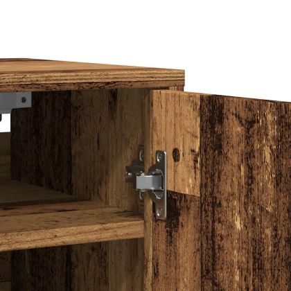 Шкаф за обувки, старо дърво, 32x35x70 см, инженерно дърво