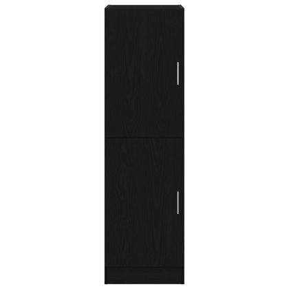 Кухненски шкаф, черни, 38x41,5x131,5 см, инженерно дърво